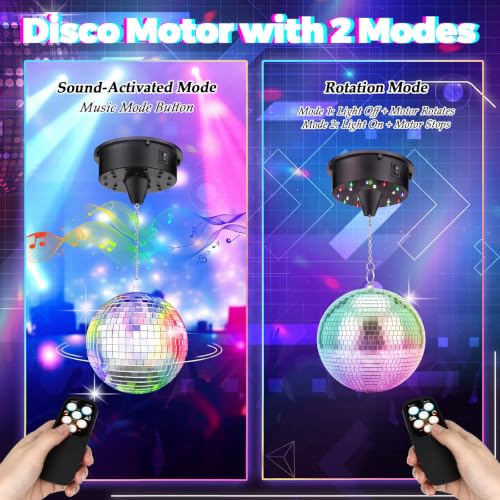 Mirror Disco Ball with Motor and Light