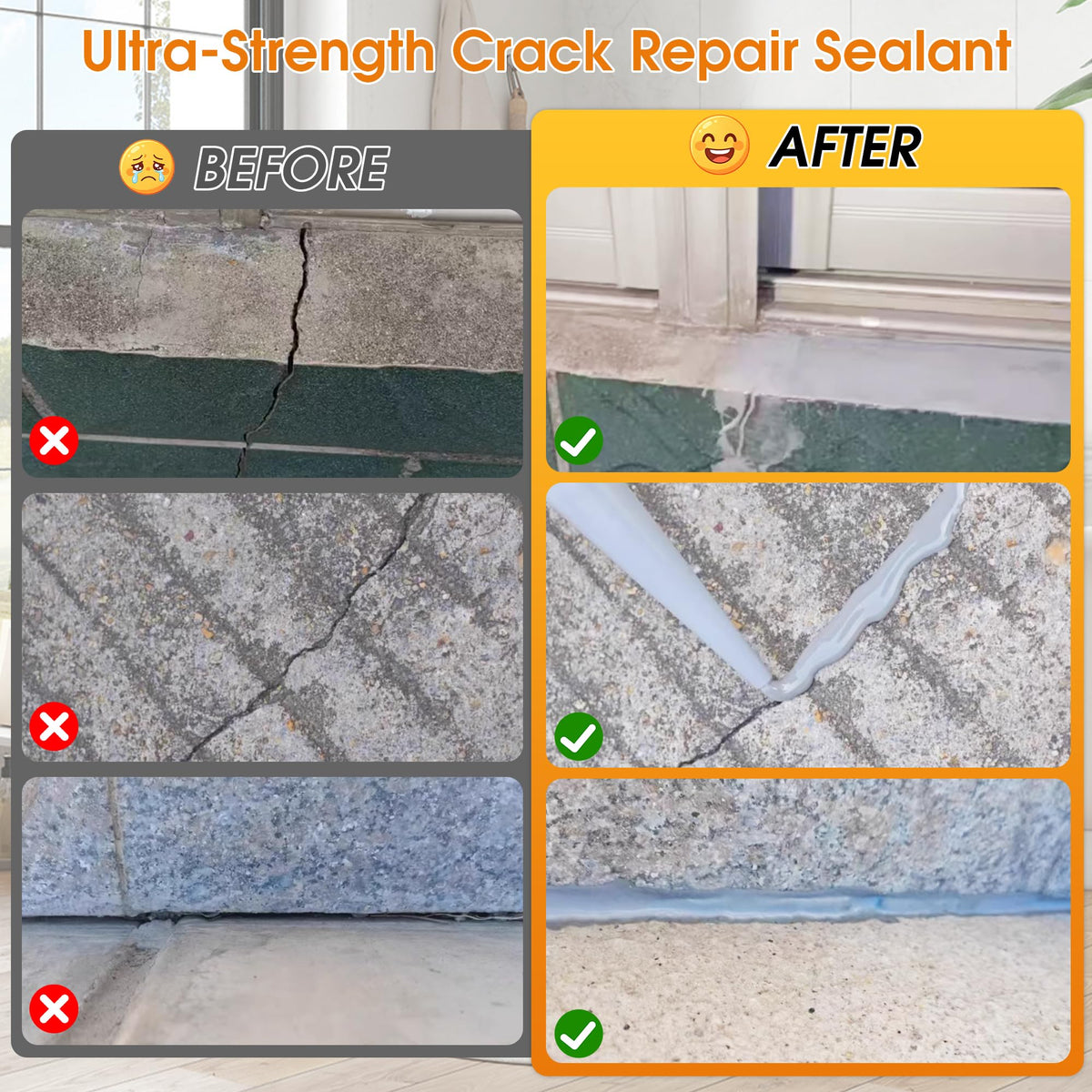 Self Leveling Concrete Crack Filler 6 Pack (105 OZ(Pack of 6))