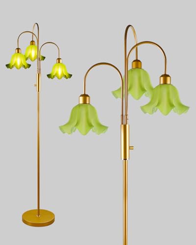 Flower Floor Lamp Mid Century Modern Tall Standing Lamps with Soft Warm White Eye Care 3000K Bulbs for Living Room