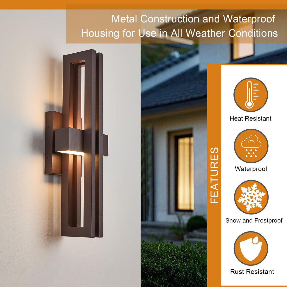 23" Large Modern Minimalist Outdoor Wall Lights 2 (2Pack Large 23"H Textured Bronze)