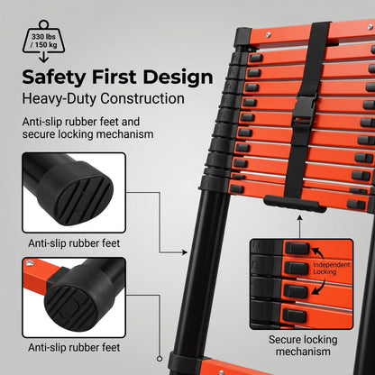 Iron Telescoping Ladder 12.5FT 300lb Quick (12.5FT)