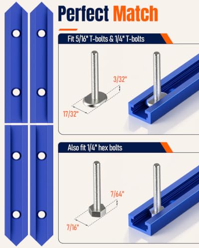 2 Pack Aluminum T Track for Woodworking Jigs and Fixture