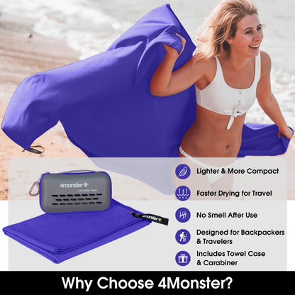 Quick Dry Microfiber Towel (Purple / 59.00" x 30.00")