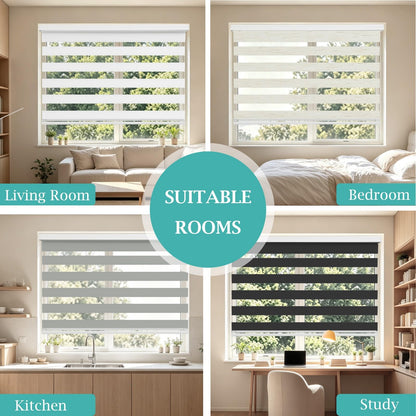 Custom Size Linen Cordless Zebra Blinds for Windows (Linen Beige / CUSTOM SIZE)