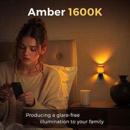 Night Lights Plug into Wall (Cylinder-Amber / 2 Pack)