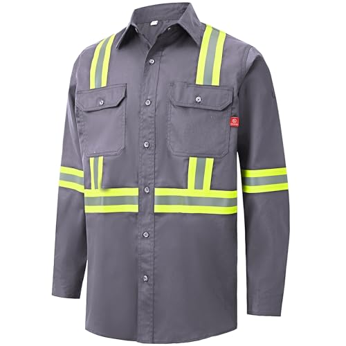 Hi Vis FR Shirt for Men 6.5oz Flame Resistant Welding Shirts