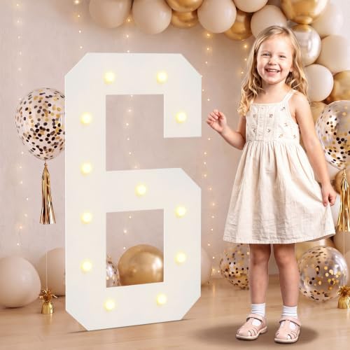 2.4FT Warm White Marquee Light Up Numbers