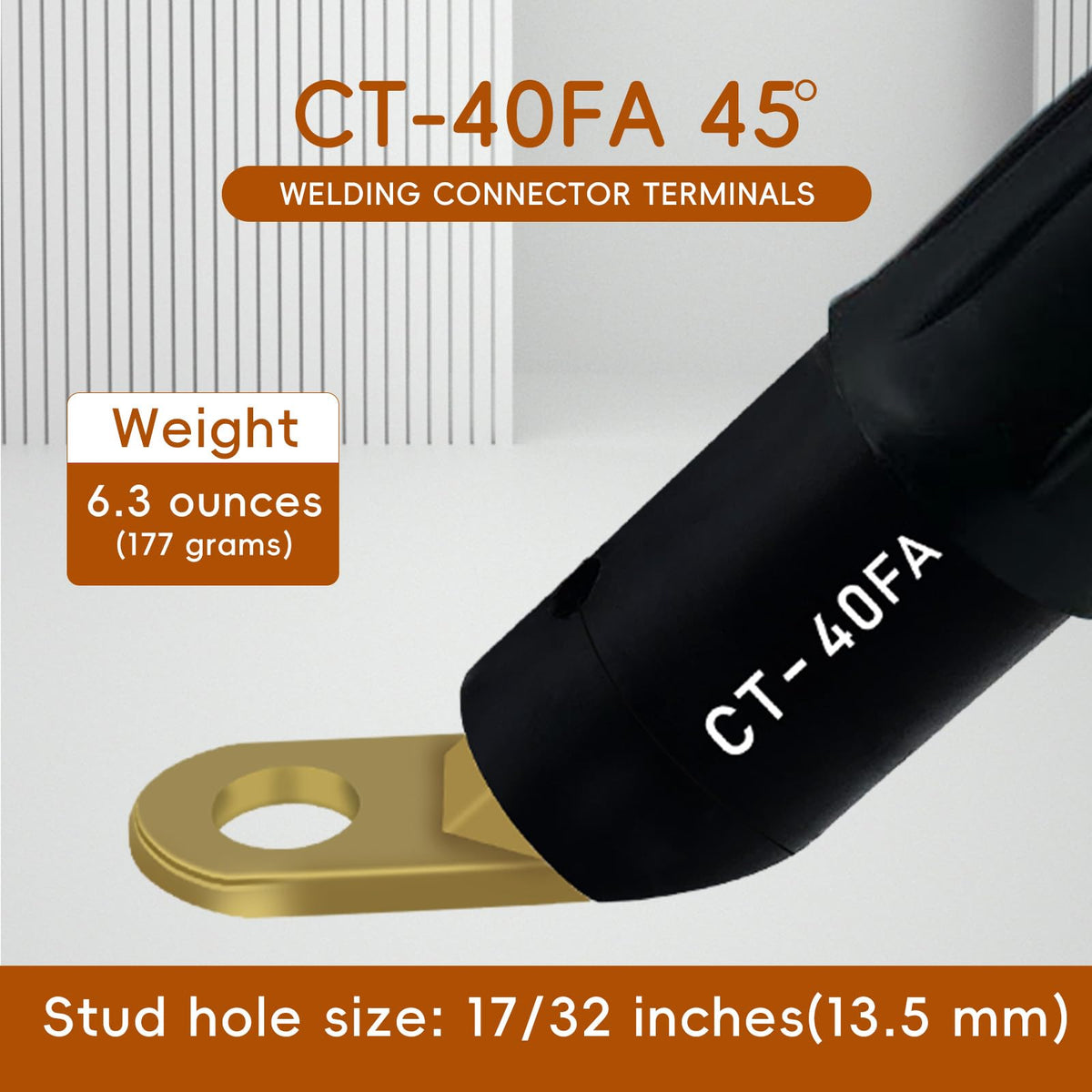 4 Pieces CT 40FA Welding Connector Terminal (Black Ct-40fa)