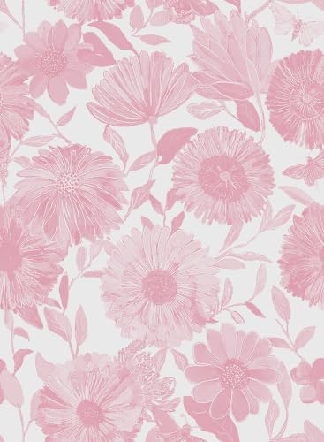 Wallpaper Peel and Stick Boho Floral Contact Paper Removable Self Adhesive Waterproof Wall Paper for Cabinets Bedroom Decorative