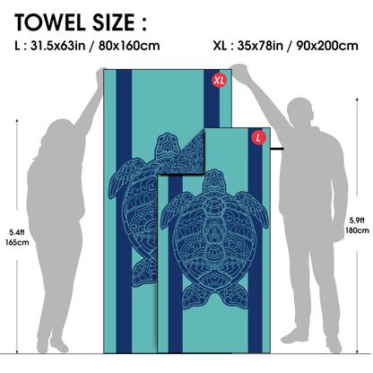 Microfiber Beach Towel Quick Dry (01sea turtle / 63.00" x 31.50")