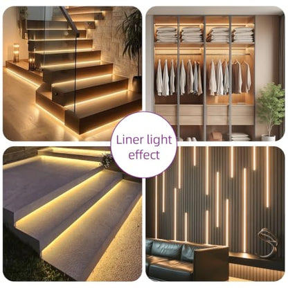 10 Pack LED Aluminum Channel U Shape LED Strip Diffuser Track with Black Cover Easy Installation