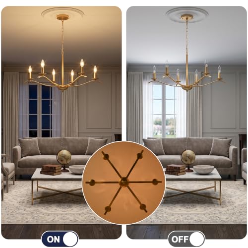 30" Gold Chandelier for Dining Room 6 (6 Light-GOLD)