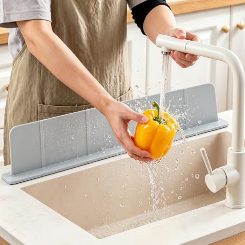 Silicone Water Splash Guard 28” 20" for Sink Front Edge & Behind Faucet