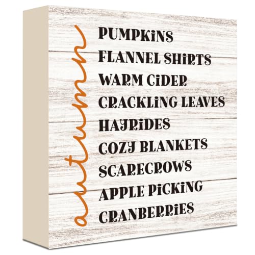 Fall Decorations for Home Wood Sign Fall Decor Shelf Decor