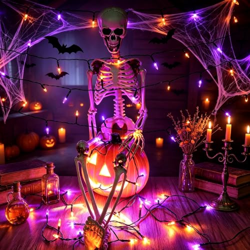 Orange Purple Halloween Lights (Orange&Purple / 2 Pack)