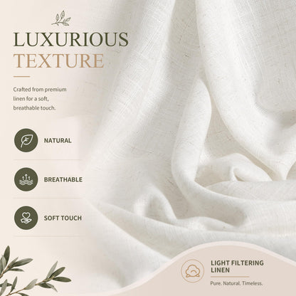 Extra Wide 60 Inch Natural Linen Curtains 96 Inches Long 1 Panel (Natural / 60"W x 96"L (Pack of 1))