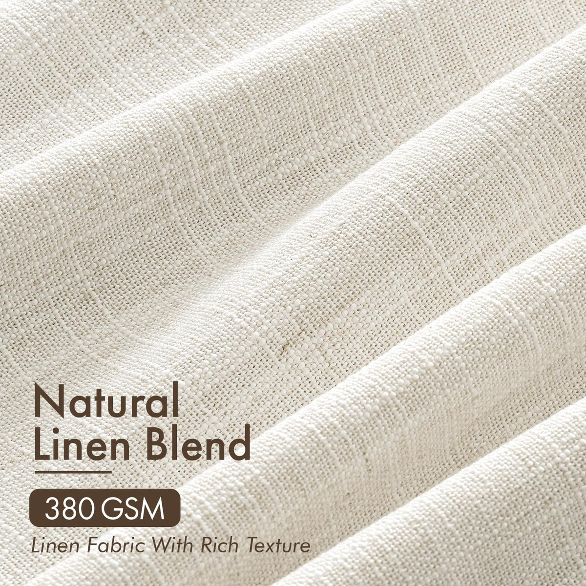 4 Panels Set Pinch Pleated Linen Curtains 108 Inches Beige White (Beige White / 40"W x 108"L (Pack of 4))
