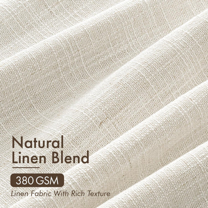 4 Panels Set Pinch Pleated Linen Curtains 108 Inches Beige White (Beige White / 40"W x 108"L (Pack of 4))
