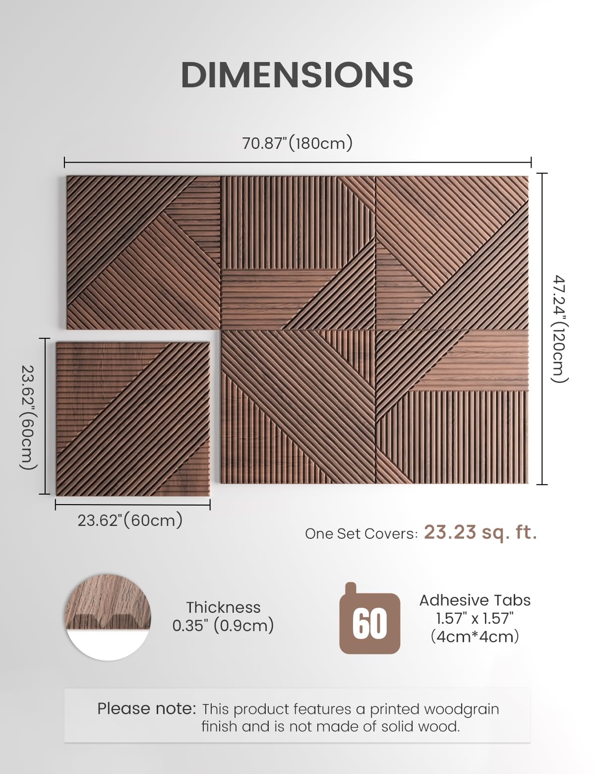 6 Pack Felt Bulletin Board (Walnut Crossing Lines / Fine-stripe 6-pack)