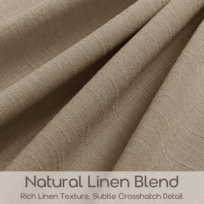 Pinch Pleated Semi Sheer Thick Linen Dark Flax Tan Curtains 90 Inches Long (Dark Flax / 40"W x 90"L (Pack of 2))