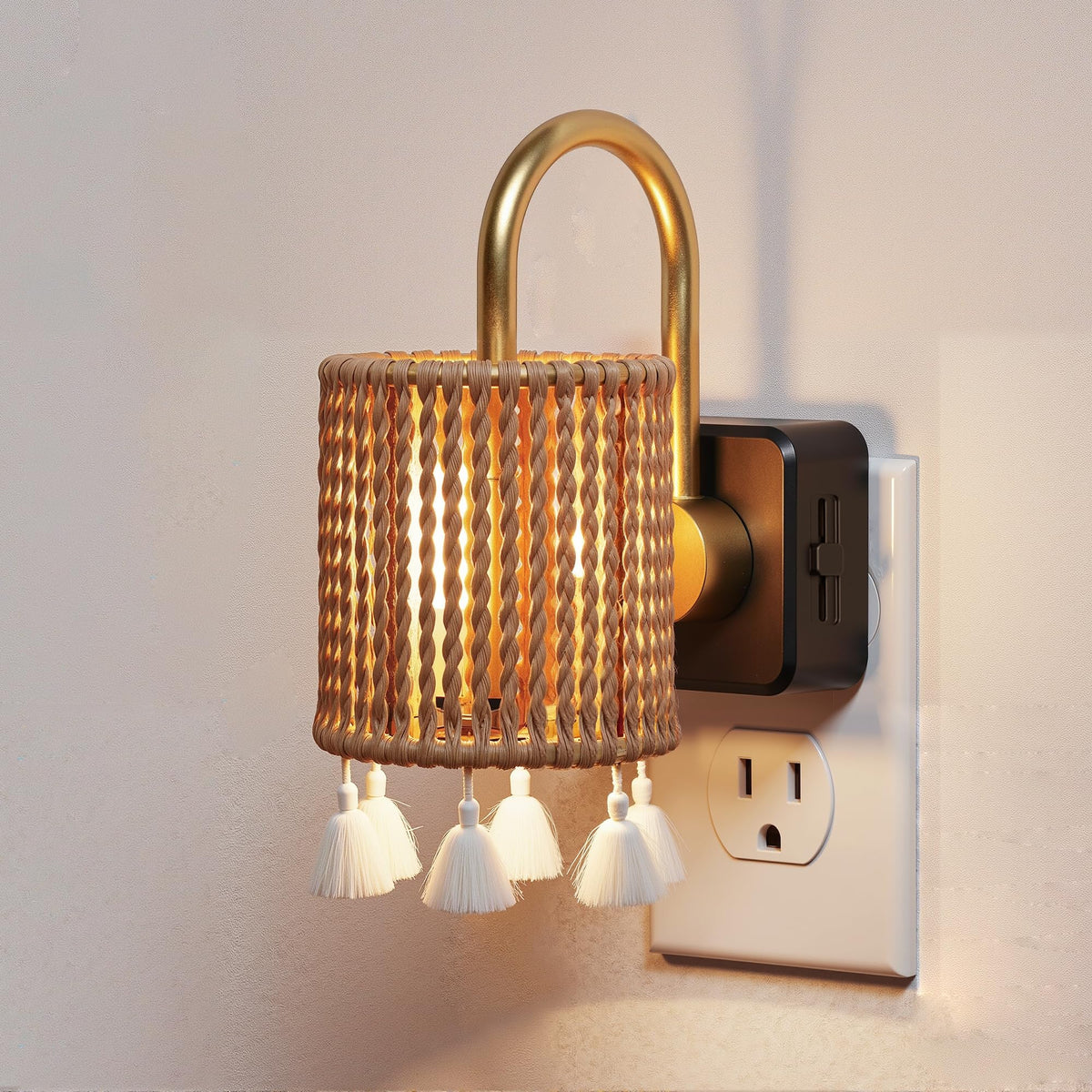 Night Lights Plug into Wall (Gold Ring-3000K / 1 Pack)
