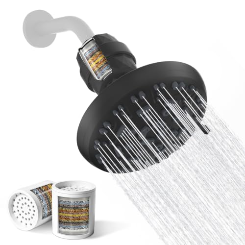 7'' Round High Pressure Filtered Rainfall Shower Head (Matte Black / 7 Inch)