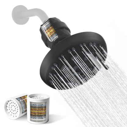 7'' Round High Pressure Filtered Rainfall Shower Head (Matte Black / 7 Inch)