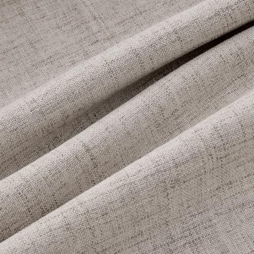 100% Blackout Linen Curtains 2 Panels Set for Bedroom Solid Luxury Decor Thermal Insulation Room Darkening Back Tab Rod Pocket Drapes for Living Room Nursery