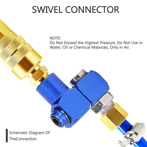 2‑Pcs 1 4" NPT 360° Swivel Quick Connect Air Hose Fittings