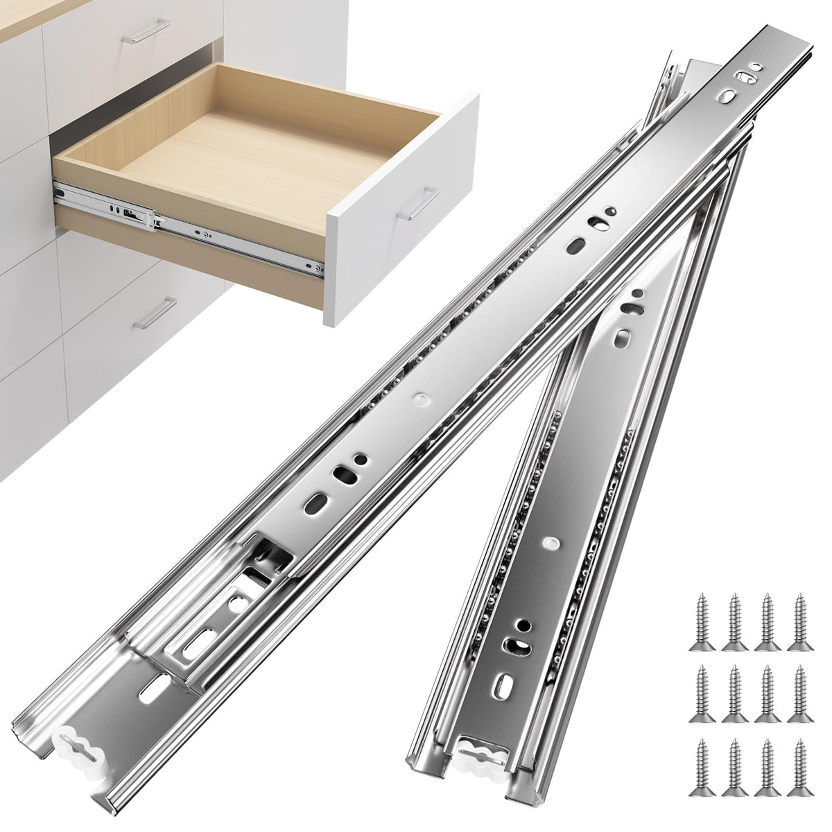 10 Inch Heavy Duty Drawer Slides Side Mount 100 LB Capacity (10 Inch)