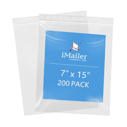 7" x 15" 200 Pack 2 Mil Resealable Zip Bags (7" x 15" 200 Pack)