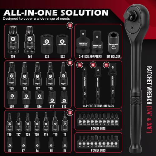 54 Piece Master Torx Bit Socket Set (54-Piece Master Torx Socket Set（New Version）)