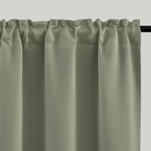 4 Panels Rod Pocket Blackout Window Curtains for Bedroom