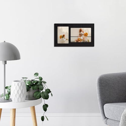 4x6 and 5x7 Collage Picture Frame Set of 2 (Rustic Black / 7.5x13in (2Pack))