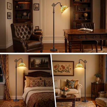 Tiffany Style Stained Glass Arc Floor Lamp