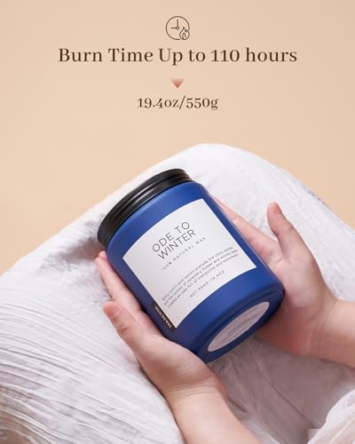 Ode to Winter Candles for Home Scented 19.4Oz Natural Soy Wax 110H (Large Jar / OdeToWinter)