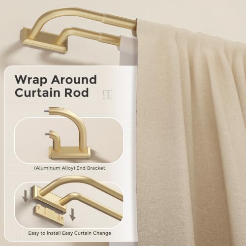 Double Curtain Rod 34 (Gold / 34"-112")