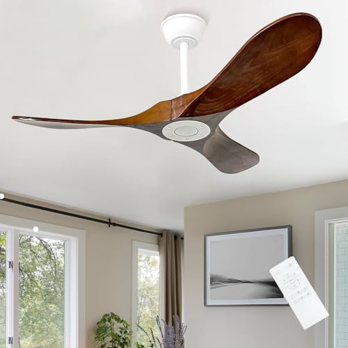 42'' Outdoor Ceiling Fan no Light (42 inch / White+Dark walnut)