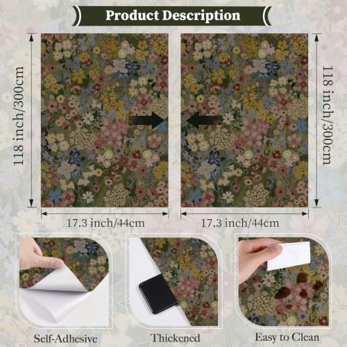 Vintage Peel and Stick Wallpaper Floral Contact Paper