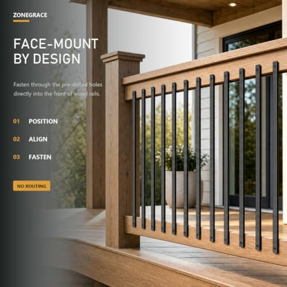 Rectangle Deck Balusters with End Caps&Stainless Steel Screws