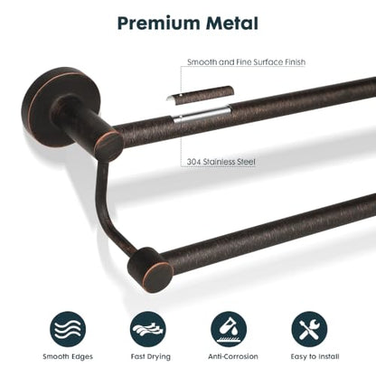 Double Towel Bar Towel Rack for Bathroom