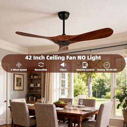 42 inch solid wood ceiling fan without lights