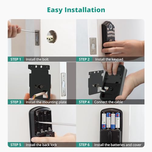 DS10 Pro Fingerprint Keyless Entry Door Lock with Lever Handle Set
