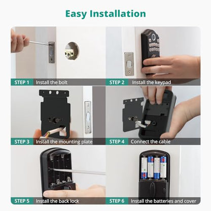 DS10 Pro Fingerprint Keyless Entry Door Lock with Lever Handle Set