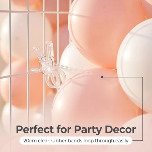 Large Balloon Arch Clips Plastic Transparent Backdrop Spring Clamps Heavy Duty Clip and 50 Pcs Clear Bands for Balloon Arch Kit Birthday Decoration Crafts Woodworking Photography Studios