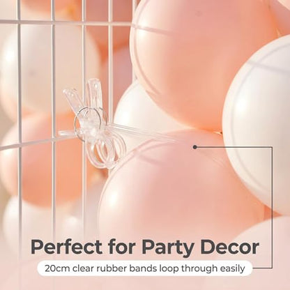 Large Balloon Arch Clips Plastic Transparent Backdrop Spring Clamps Heavy Duty Clip and 50 Pcs Clear Bands for Balloon Arch Kit Birthday Decoration Crafts Woodworking Photography Studios