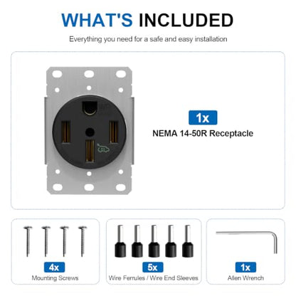 Nema 14 50 EV Outlet 50 Amp EV Charging Receptacle