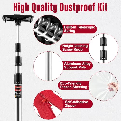 Dust Barrier Poles System with Zipper Door for Construction