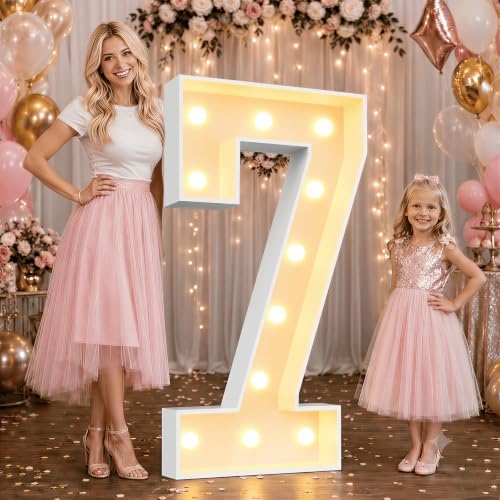 2.4FT Warm White Marquee Light Up Numbers