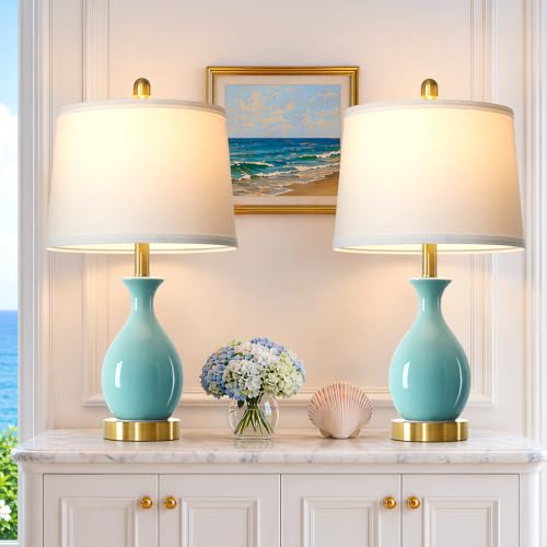 Ceramic Table Lamps Set of 2 for Living Room